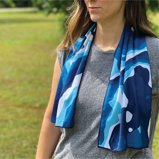Extended Cooling Towel - Blue Ocean (40 x 12) banner
