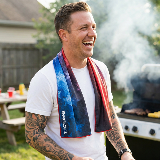 Extended Cooling Towel - Old Glory (40 x 12) banner